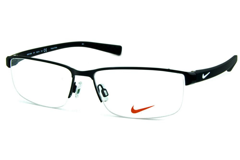 Óculos Nike 8098 Metal preto fio de nylon haste grilamid e logo branco