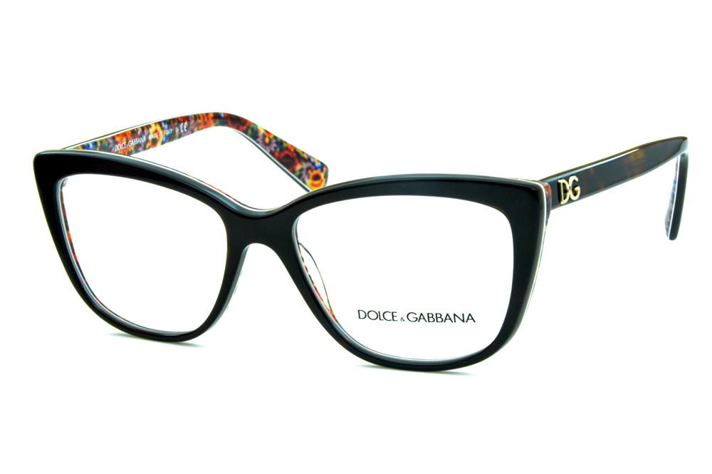 Óculos Dolce & Gabbana DG3190 Demi tartaruga parte interna florida