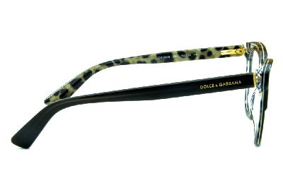 Óculos Dolce & Gabbana DG 3229 Preto com onça na parte interna