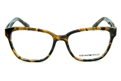 Óculos de grau Emporio Armani em acetato Demi tartaruga efeito onça com logo azul claro