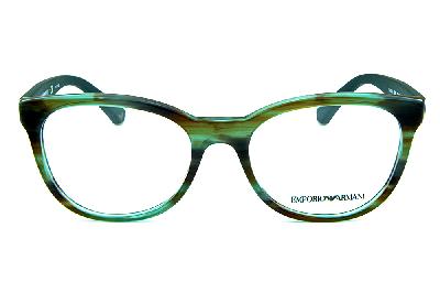 Óculos Emporio Armani EA 3105 Verde mesclado com as hastes emborrachadas em verde musgo