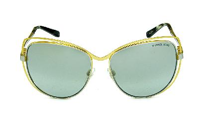 Óculos de Sol Michael Kors Audrina1 metal dourado e prata lentes espelhadas feminino
