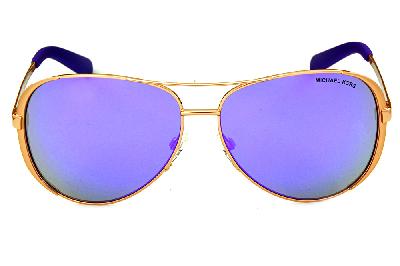 Óculos de Sol Michael Kors MK 5004 Chelsea Metal bronze com lentes espelhadas roxa