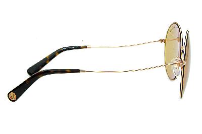 Óculos de sol redondo Michael Kors Kendall 2 metal dourado bronze de luxo com lente marrom e haste fina