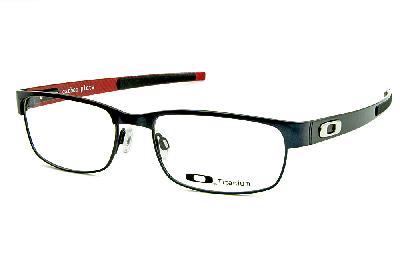 Óculos Oakley OX 5079 Carbon Plate Metal Titanium azul com hastes em fibra de carbono cinza