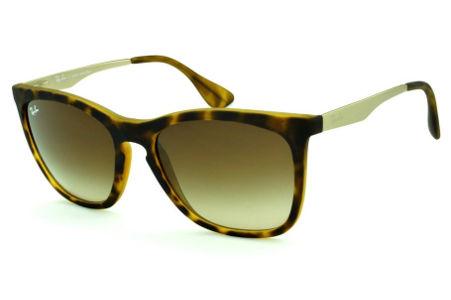 Óculos Ray-Ban RB 4238 efeito onça fosco com lente marrom degradê e haste metal dourada