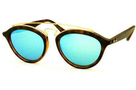 Óculos de sol Ray-Ban Gatsby Large tartaruga fosco com lente espelhada azul
