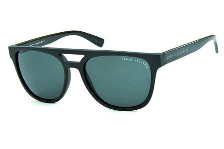 Óculos de Sol Armani Exchange AX 4032 Preto fosco estilo gatsby com haste preto brilhante