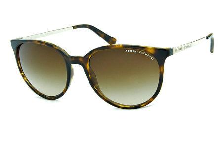 Óculos de Sol Armani Exchange AX 4048 marrom tartaruga masculino feminino haste de metal