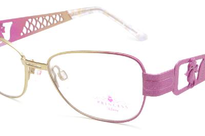 Óculos de grau Disney Princesa em metal pink e dourado para menina