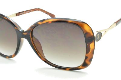 Óculos de Sol Bulget acetato cor demi/tartaruga efeito onça e dourado para mulheres