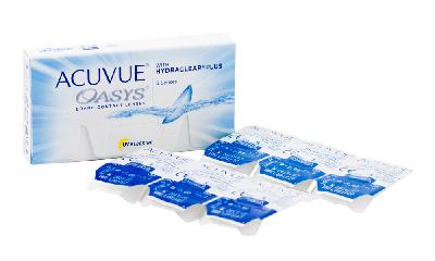 Lente de contato Acuvue Oasys Hydraclear PLUS kit com 6 lentes grau esférico -1,00