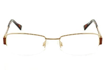 Óculos Atitude dourado com haste cobre e efeito onça com detalhe vazado flexível de mola
