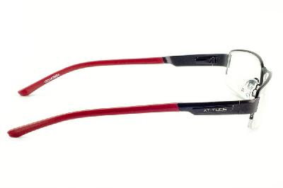 Óculos Atitude preto com haste vermelha flexível de mola