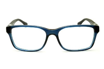 Óculos Empório Armani azul e preto com haste efeito borracha