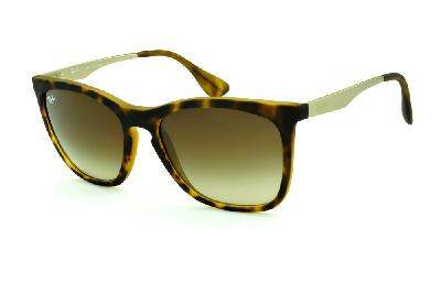 Óculos Ray-Ban RB 4238 efeito onça fosco com lente marrom degradê e haste metal dourada