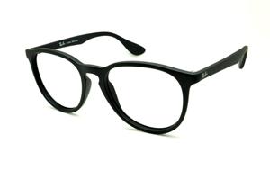 Armação de óculos de grau redondo Ray-Ban acetato preto fosco emborrachado para homens e mulheres