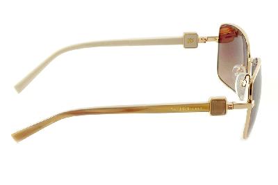 Óculos de Sol Ana Hickmann AH 3121 dourado lente marrom com haste 2 faces caramelo/branco