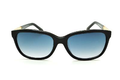 Óculos de Sol Bulget gatinho acetato preto brilhante e dourado para mulheres
