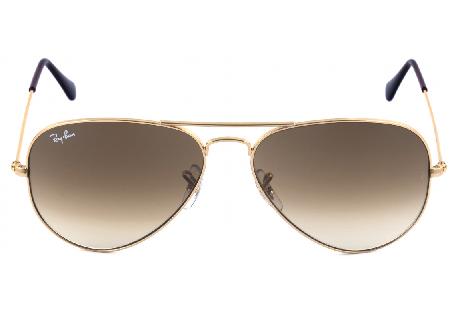 Óculos Ray-Ban Aviador RB 3025 dourado com lente degradê marrom