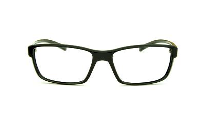 Óculos HB M93 100 Gloss Black Polytech preto brilhante com detalhe na haste cinza