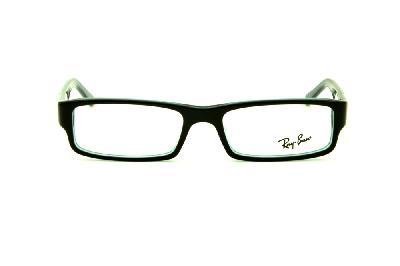 Óculos Ray-Ban RB 5246 preto com verde água e logo prata