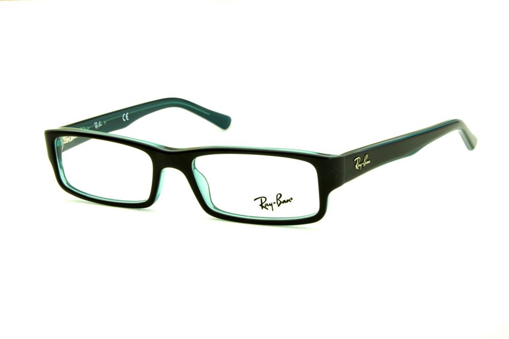 Óculos Ray-Ban RB5246 preto verde água e logo prata