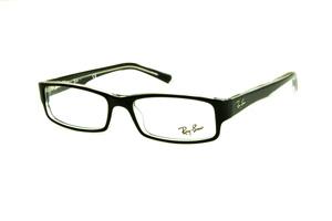 Óculos Ray-Ban RB 5246 preto e transparente e logo prata