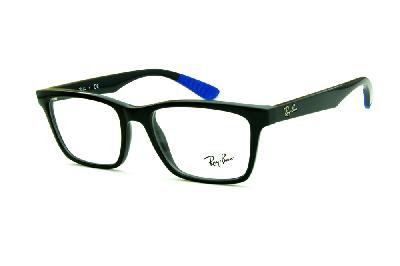 Óculos de grau Ray-Ban acetato chumbo com ponteiras emborrachadas azul