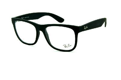 Óculos Ray-Ban RB 7057 preto fosco e logo prata