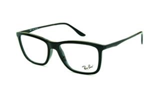 Óculos Ray-Ban RB 7061 acetato preto com haste de metal preta e mola flexível