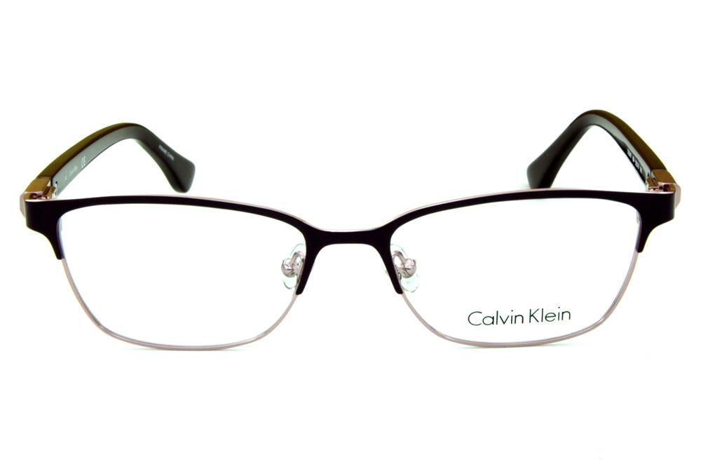 Óculos de grau Calvin Klein metal roxo e rosê estilo gatinho para mulheres