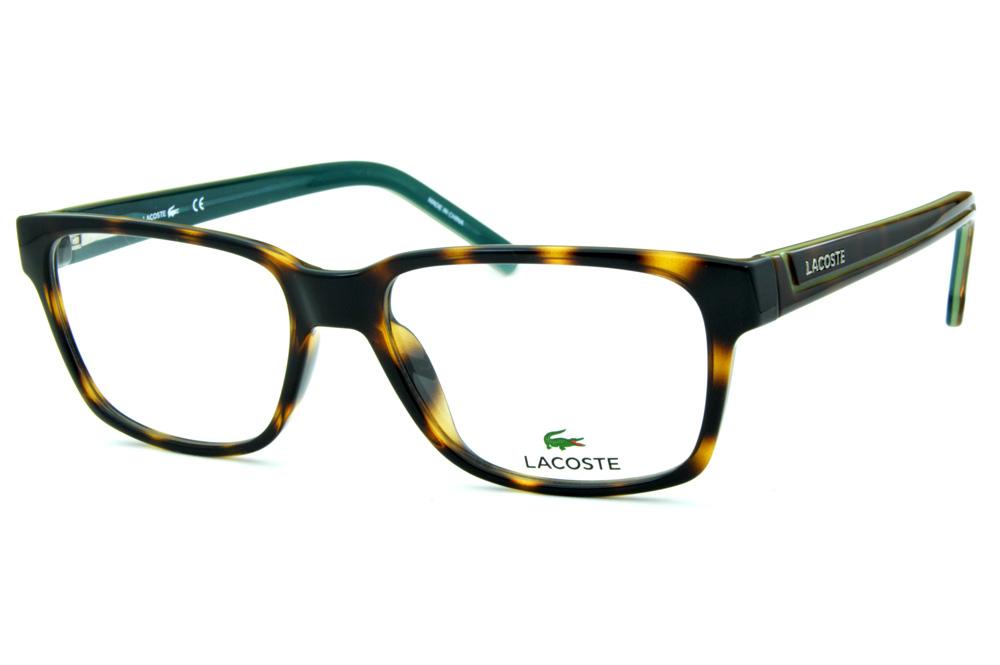 Óculos Lacoste L2692 acetato marrom tartaruga efeito onça e verde