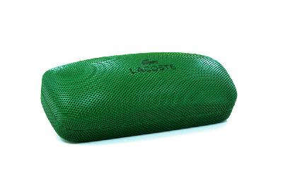 Óculos Lacoste L2737 acetato verde com verde água estilo gatinho e logo de metal na haste