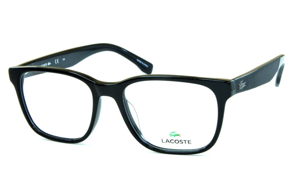 Óculos Lacoste L2748 Preto brilhante logo de metal nas hastes