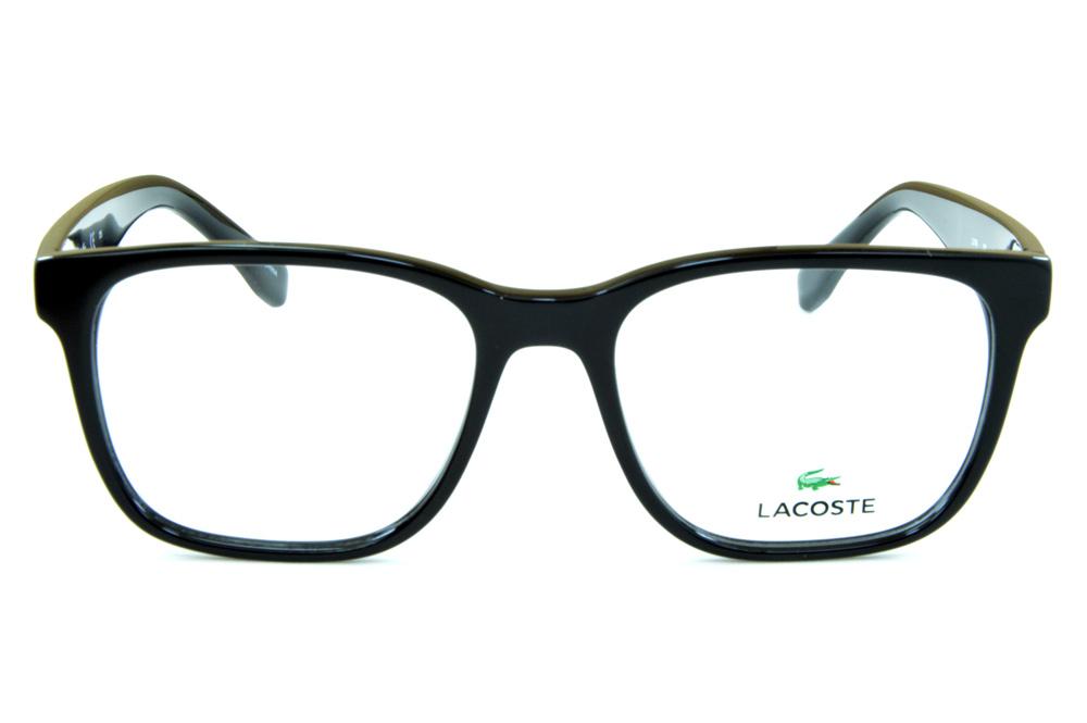 Óculos Lacoste L2748 Preto brilhante com logo de metal nas hastes