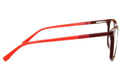 Óculos Lacoste L2751 acetato bordô estilo gatinho com hastes coloridas em bordô/vinho e rosa