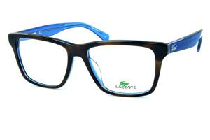 Óculos de grau Lacoste em acetato marrom tartaruga e azul translúcido para homens