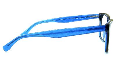 Óculos de grau Lacoste em acetato marrom tartaruga e azul translúcido para homens