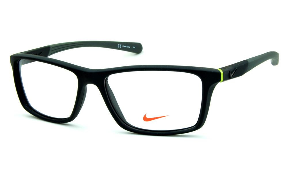 Óculos Nike 7087 Preto fosco haste grafite e logo de metal