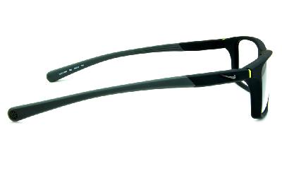 Óculos Nike 7087 Preto fosco com haste grafite e detalhe verde fluorescente e logo de metal