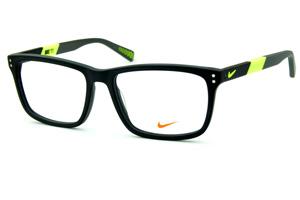 Óculos Nike 7238 Preto fosco com haste cinza e verde fluorescente