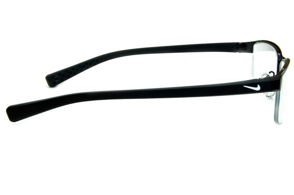 Óculos Nike 8098 metal preto fio de nylon com haste em grilamid e logo branco