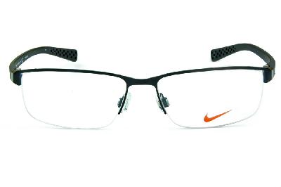 Óculos Nike 8098 metal preto fio de nylon com haste em grilamid e logo branco