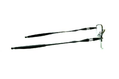 Óculos Oakley OX 3129 Polished Black metal preto fio de nylon com ponteiras emborrachadas
