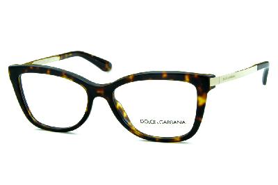 Óculos Dolce & Gabbana Demi tartaruga com hastes de metal dourado feminino