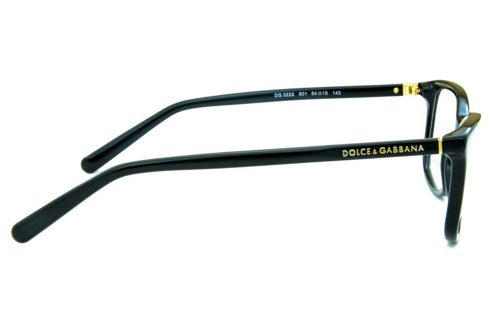 Óculos de grau Dolce & Gabbana em acetato preto para mulheres