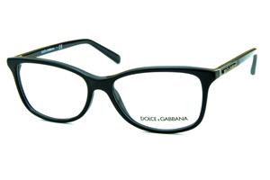 Óculos de grau Dolce & Gabbana em acetato preto para mulheres