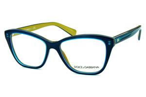Óculos Dolce & Gabbana em acetato azul com parte interna dourado/caramelo feminino