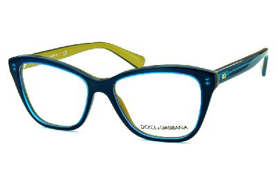 Óculos Dolce & Gabbana em acetato azul com parte interna dourado/caramelo feminino